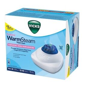 Vicks Warm Steam Vaporizer, NIGHT LIGHT, COUGH AND CONGESTION RELIEF white